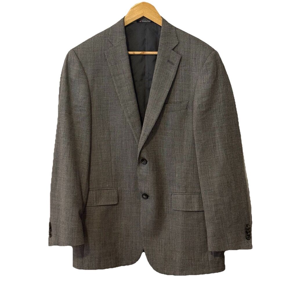 Hart Schaffner Marx 40R Gray Birdseye Blazer Made in USA Union Sport Coat